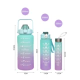 3 PCS Transparent Motivational Water Bottles